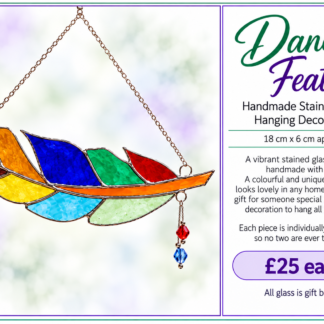 Dancing Feather -  Handmade Stained Glass Hanging Decoration
