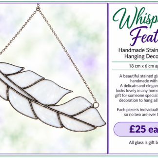 Whispering Feather - Handmade Stained Glass Hanging Decoration