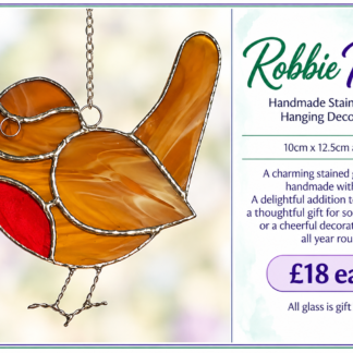 Robbie Robin  - Handmade Stained Glass Hanging Decoration