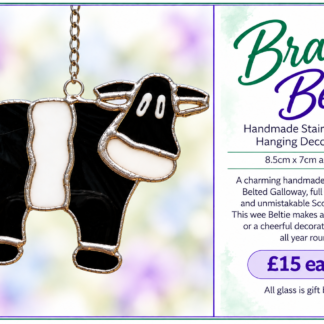 Braw Beltie  - Handmade Stained Glass Hanging Decoration