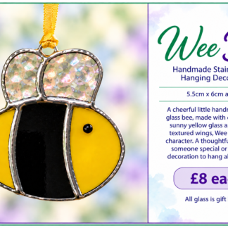 Wee Bee -  Handmade Stained Glass Hanging Decoration