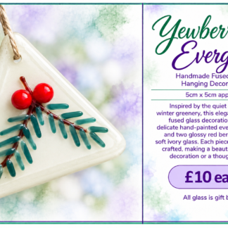 Yewberry and Evergreen - Handmade Fused Glass Hanging Decoration