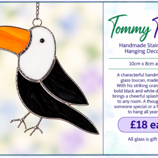Tommy Toucan Handmade Stained Glass Hanging Decoration