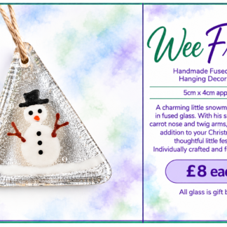 Wee Frosty  - Handmade Fused Glass Hanging Decoration