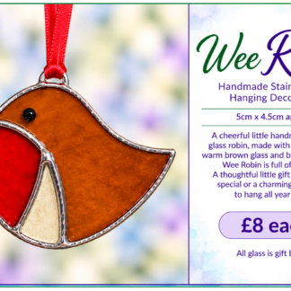 Wee Robin Handmade Stained Glass Hanging Decoration