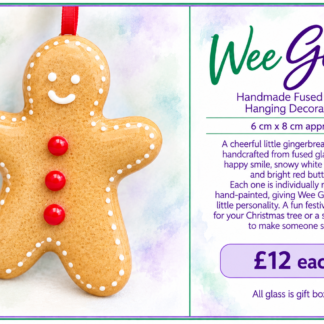 Wee Ginger  - Handmade Fused Glass Hanging Decoration