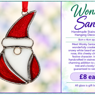 Wonky Santa - Handmade Stained Glass Hanging Decoration