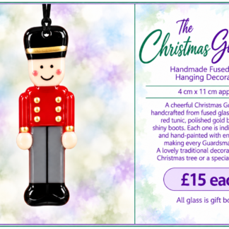 The Christmas Guardsman – Handmade Fused Glass Hanging Decoration