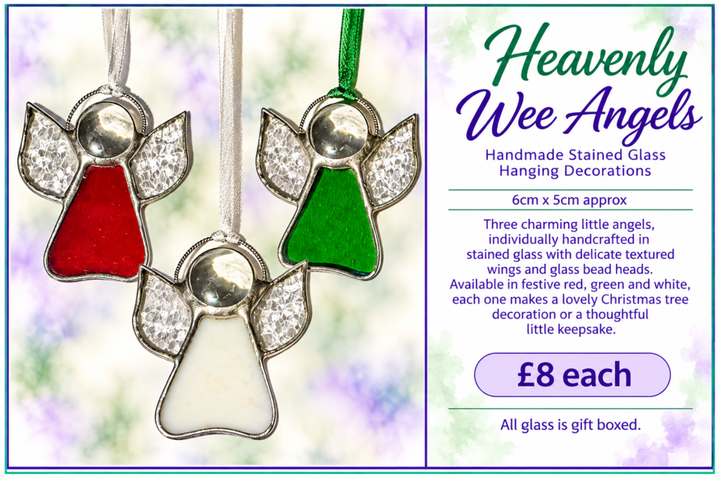 Heavenly Wee Angels  - Handmade Stained Glass Hanging Decorations