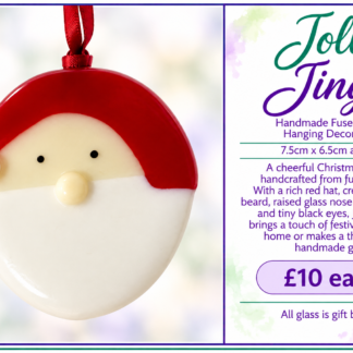 Jolly Jingle -  Handmade Fused Glass Hanging Decoration