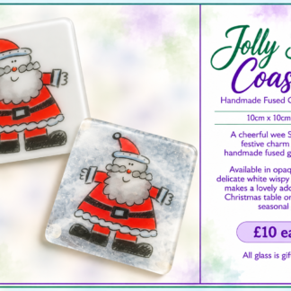 Jolly Santa Coasters  - Handmade Fused Glass Coasters