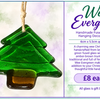 Wee Evergreen - Handmade Fused Glass Hanging Decoration