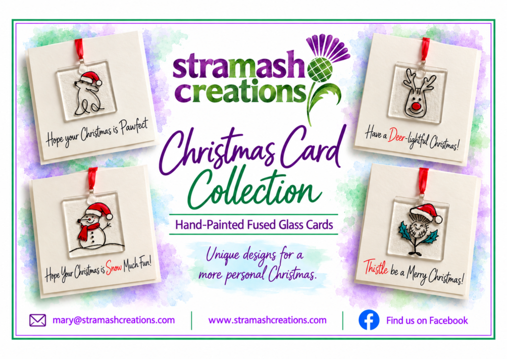 Christmas Cards Hand-Painted Fused Glass