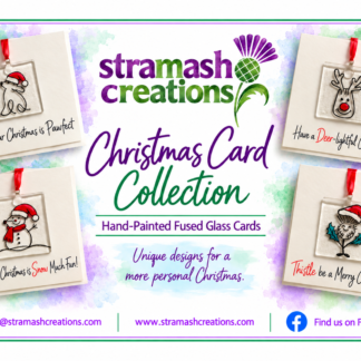 Christmas Cards  Hand-Painted Fused Glass